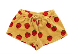Mini Rodini shorts beige velour strawberries